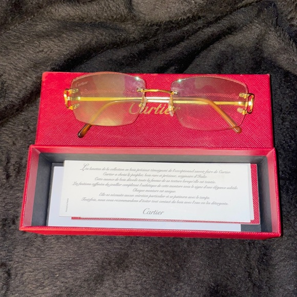 Forest green Cartier Gold frame glasses